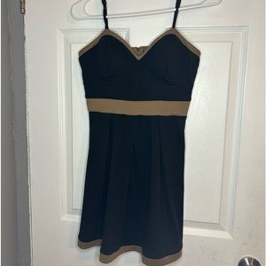 Black and brown, formal short dress